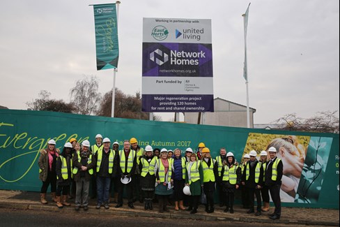 Network Homes development team with local councillors and project partners United Living